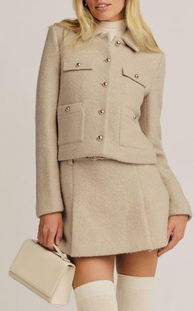 Reformation Marin Wool Blend Jacket in Beige at Nordstrom, Size Large