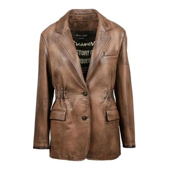 Golden Goose Dames, Jassen, Bruin, Maat: XS Leer