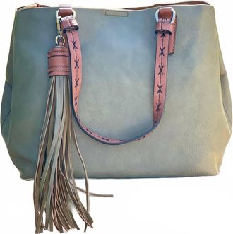 Jen & Co. Womens Aliza Large Tassel 2 In 1 Satchel Bag In Olive
