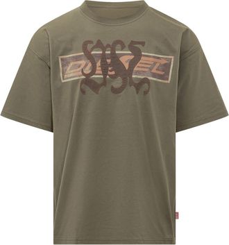 Diesel Olive Crew Neck Logo T-Shirt