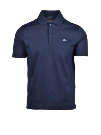 Paul & Shark Blue Cotton Embroidered Polo Shirt