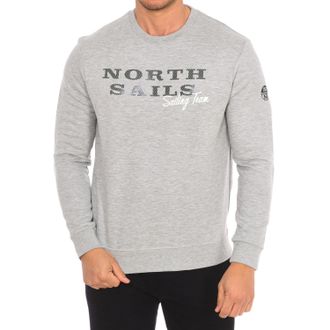 North Sails Mens Long-sleeved crew-neck sweatshirt 9022970 men - Grey Cotton - Size Small