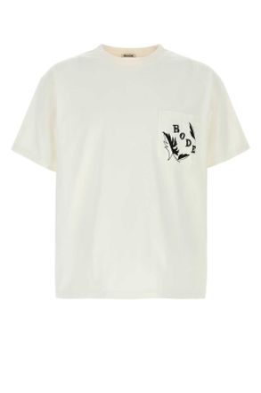 Bode White Cotton Oversize Leaf T Shirt