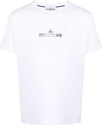 Stone Island logo-print cotton T-shirt - men - Cotton - S - White