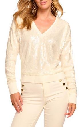 Ramy Brook Delphina Sequin Top in Winter White Sequin at Nordstrom Rack, Size Small