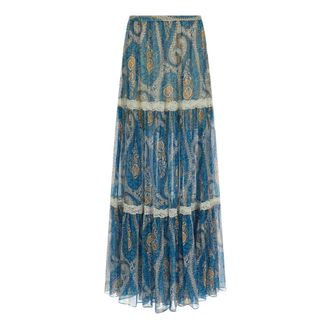 Etro Rokken, Dames, Blauw, XS, Lange Rok