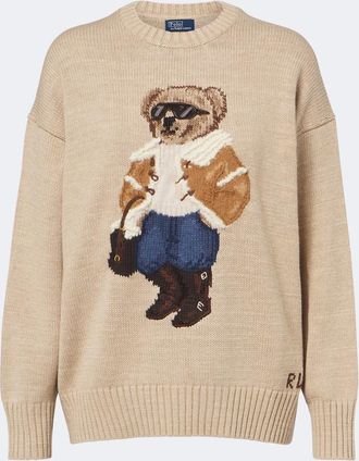 Polo Ralph Lauren Polo Bear cotton, wool, and cashmere sweater