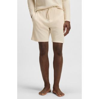 BOSS Waffle Knit Lounge Shorts in Open White at Nordstrom, Size Xx-Large