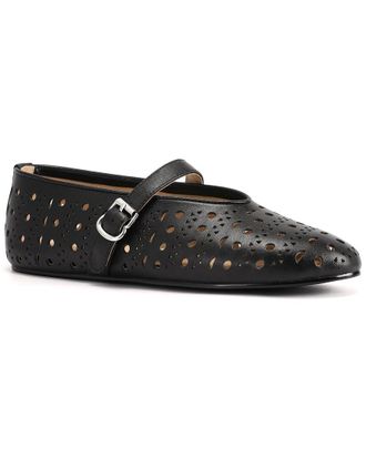 Tiffany & Fred Perforated Leather Mary Jane Flat