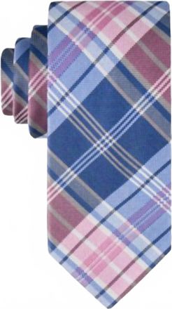 Tommy Hilfiger Mens Classic Plaid Tie In Pink