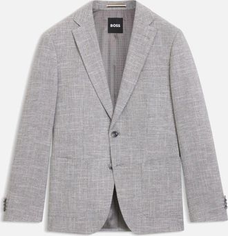 HUGO BOSS Mens BOSS Black H-Hutson-2PP-253 Jacket 041 Silver - Grey - Size: 58 - uk 48