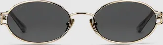 Gucci Rectangular-frame Sunglasses, Gold