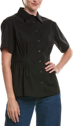 Anne Klein Pleated Waist Button-Up Shirt