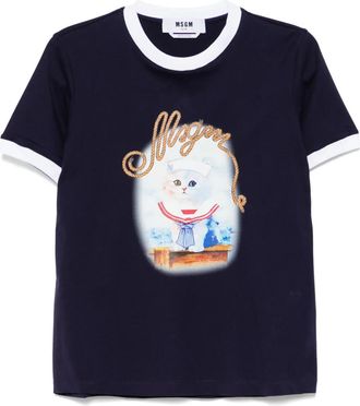 Msgm T-shirt con stampa grafica - Blu