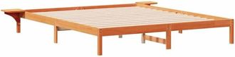 vidaXL Bed Frame with Side Tables Wax Brown 200 x 210 cm vidaXL