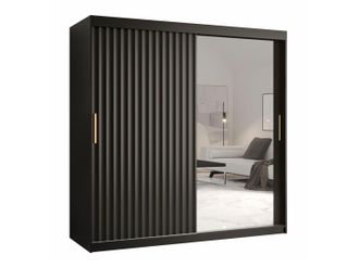 Mirjan24 Mobilier1 - Armario Hartford 338, Negro, 200x180x62cm, Puertas De Armario: Correderas, N&uacute;mero De Estantes: 0
