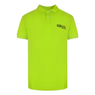 Plein Sport Basis Korte Mouw Kraag Logo Polo Shirt in Geel
