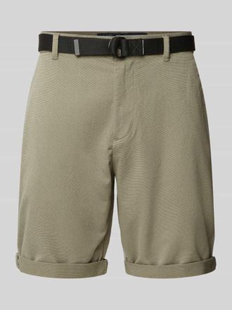 Tom Tailor Denim Regular Fit Chinoshorts mit G&uuml;rtel in Oliv, Gr&ouml;&szlig;e XXL