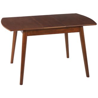 Beliani Beliani - Mesa De Comedor Extensible 100/130 X 80 Cm Tablero De Mdf Patas De Madera De Caucho Marr&oacute;n Oscuro Toms