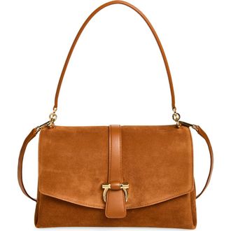 Ferragamo Medium Leather Top Handle Bag in Natural Resort at Nordstrom