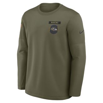 Nike Baltimore Ravens Salute to Service Sideline Triumphant Win Coach Nike Mens NFL Pullover Crew in Brown | 03BR2DHA23-1KL