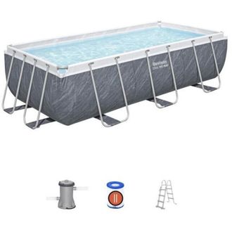 Bestway Kit Piscina Fuera Del Suelo Bestway Steel Pro Max - 404 X 201 X 100 Cm - Rectangular (filtro De Cartucho, Escalera, 1 Cart)