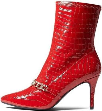 Juicy Couture Tommi Womens Size 6 Red Snakeskin Pointed Toe Ankle Boots KHD721