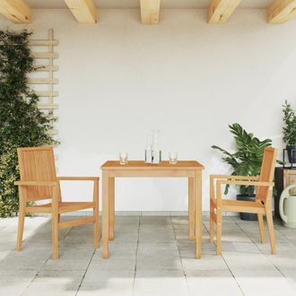 vidaXL Vidaxl - Sillas De Jard&iacute;n Apilables 2 Uds Madera De Teca 56,5x57,5x91 Cm