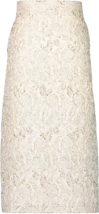 Lunatica Milano venice textured midi skirt - women - Cotton/Polyamide/Polyester - 38 - Neutrals