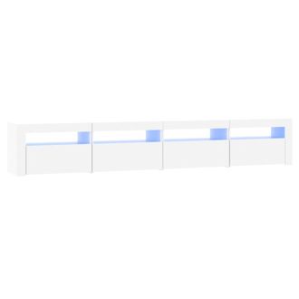 vidaXL Vidaxl - Mueble De Tv Con Luces Led Blanco 240x35x40 Cm