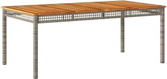 vidaXL Vidaxl - Mesa De Jard&iacute;n Rat&aacute;n Sint&eacute;tico Madera Acacia Gris 180x90x75 Cm