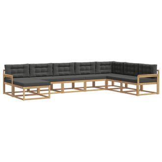 vidaXL Conjunto De Sof&aacute;s De Exterior 8 Pcs Blanco Y Antracita Vidaxl