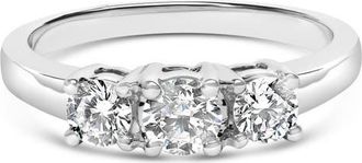 House of Brilliance 14K White Gold 3/4 Cttw Lab Grown Diamond 3 Stone Ring Band at Nordstrom, Size 7