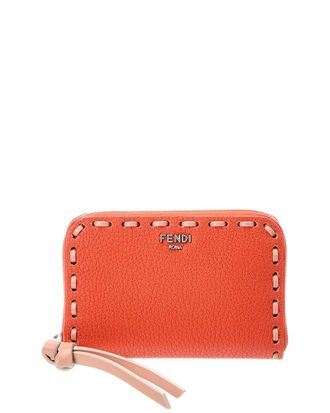 Fendi Fendi Peekaboo Mini Leather Coin Purse
