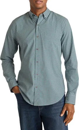 Bonobos Everyday Slim Fit Gingham Stretch Button-Down Oxford Shirt in Teal Pink Raleigh Gingham at Nordstrom, Size Large