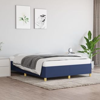 vidaXL Cama Sin Colch&oacute;n Tela Azul 140x200 Cm Vidaxl