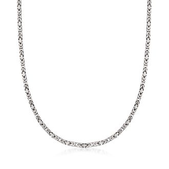 Ross-Simons 2.3mm Sterling Silver Square Byzantine Necklace