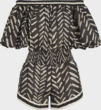 Johanna Ortiz Playa Grande Water Hymn Cotton Romper
