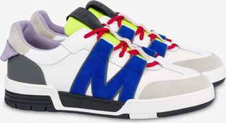 Moschino Calfskin and suede sneakers - White