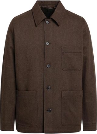 Prada Shirt Jacket - Heren - Zomerjassen - Bruin - XL - Wol - Jassen