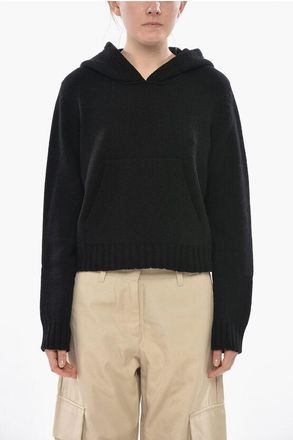 Palm Angels Wool-Blend Knit with Hood and Contrast Logo size Xxs