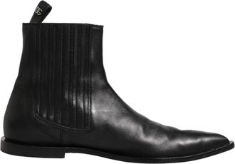 Dolce & Gabbana Black Chelsea Men Short Ankle Boots Mens Shoes