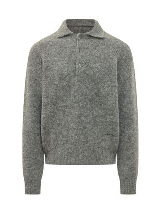 Ami Grey Regular Polo Sweater