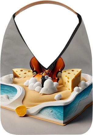 Generic Violin Cheese Pattern Reusable Lightweight Grocery Bags - Foldable Into Compact Pouch, Washable & Sturdy, Multipurpose for Shopping and Travel