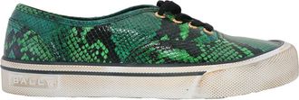 Bally Lyder Snakeskin-Effect Low-Top Sneakers, Brand Size 40 ( US Size 7 )