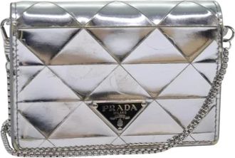 Prada Pre-owned Vintage Mini Bag - Dames - Vintage Mini Tas - Grijs - ONE Size - Leer - Vintage