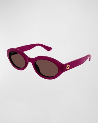 Gucci GG Plastic Oval Sunglasses