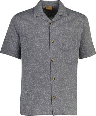Mos Mosh Mos Mosh overhemd grijs bloemen katoen wijde fit
