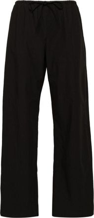 Matteau drawstring-waist organic cotton trousers - women - Organic Cotton - 2 - Black