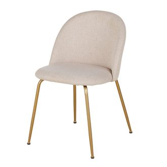 Maisons du monde Silla beige y acero cromado dorado